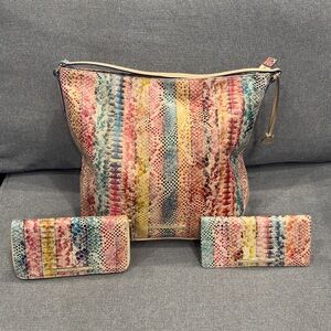 Brahmin Colorful Snakeskin Shoulder Bag Set